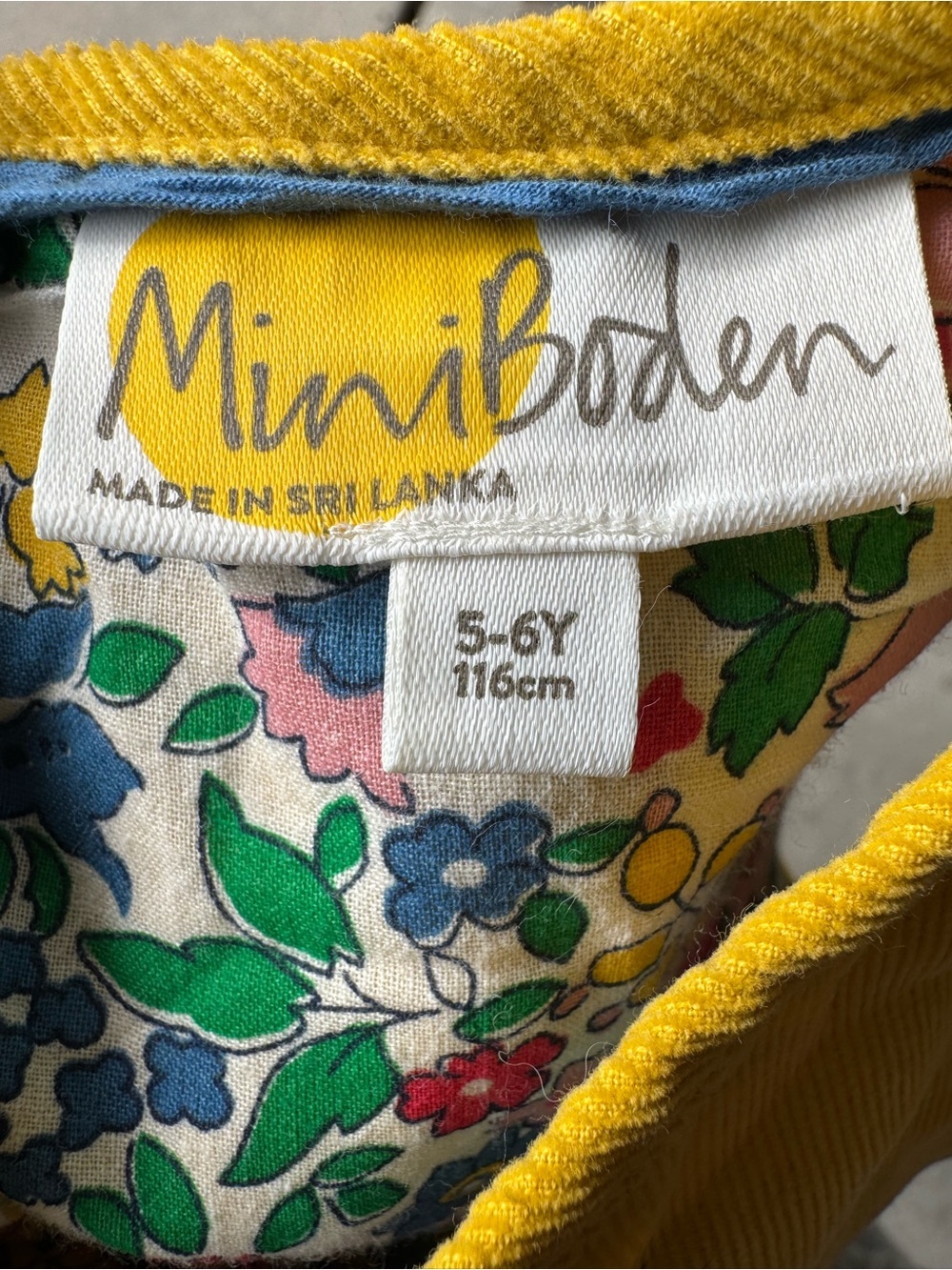 Mini Boden Wale Cord Dress Girls 5/6 Boho Lined Pockets - Picture 2 of 2